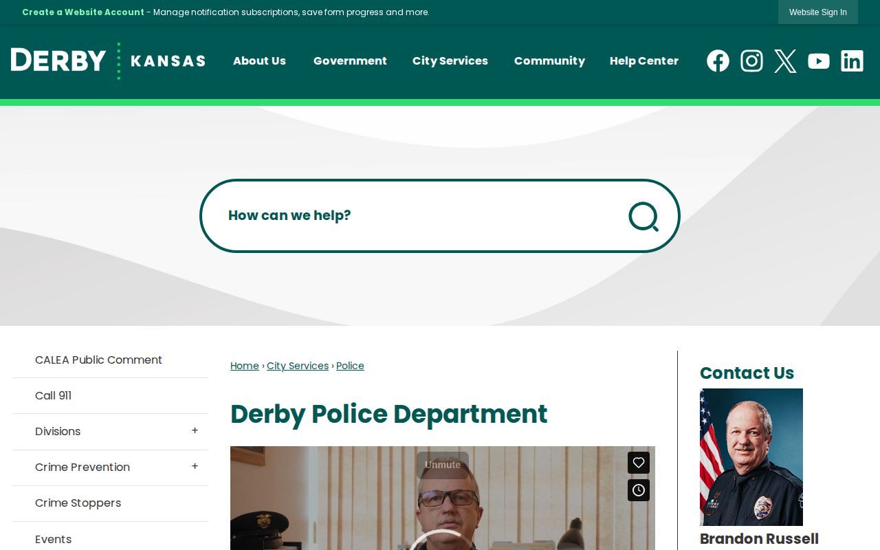 Derby Police Department source for Derby arrest records