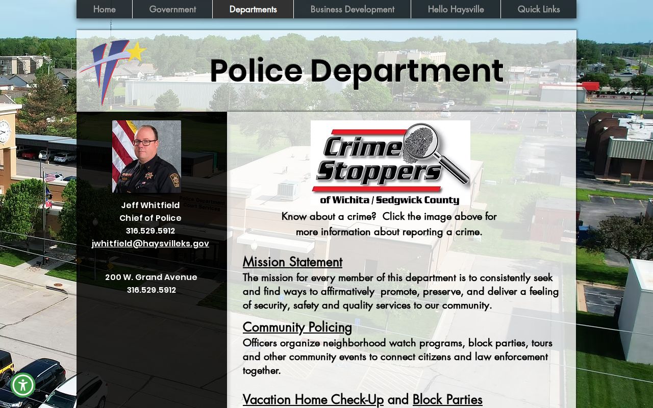 Haysville Police Department source for Haysville arrest records